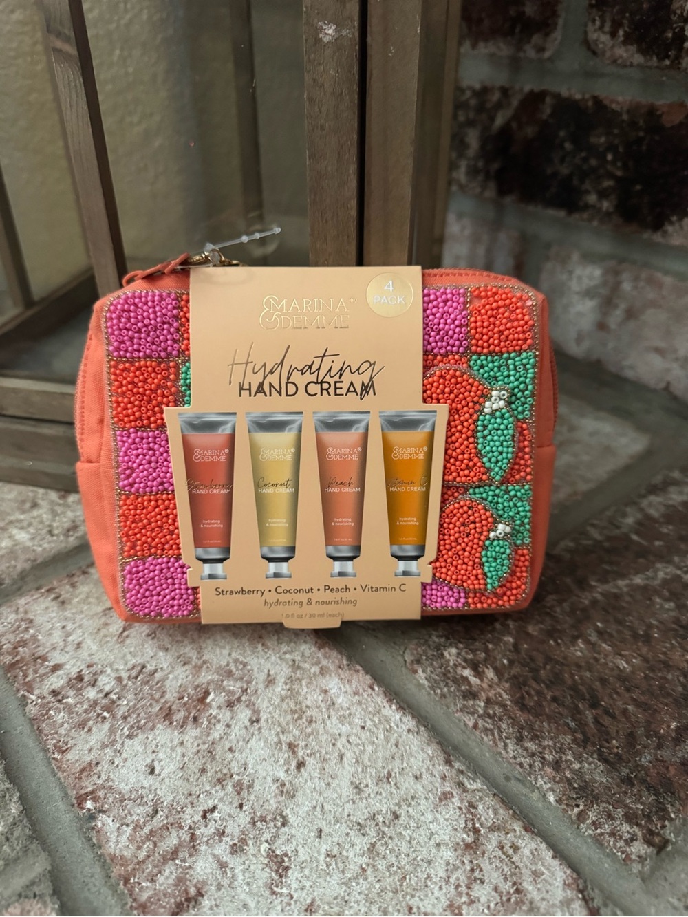Marina & Demme Hydrating Hand Cream 4-Pack with Beaded Clutch - Picture 2 of 3